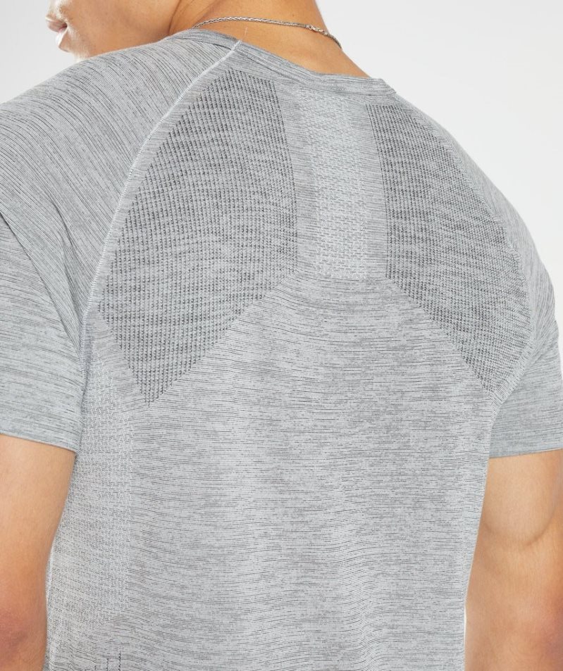 Men's Gymshark Retake Seamless T-Shirts Light Grey | NZ 0BGLFP